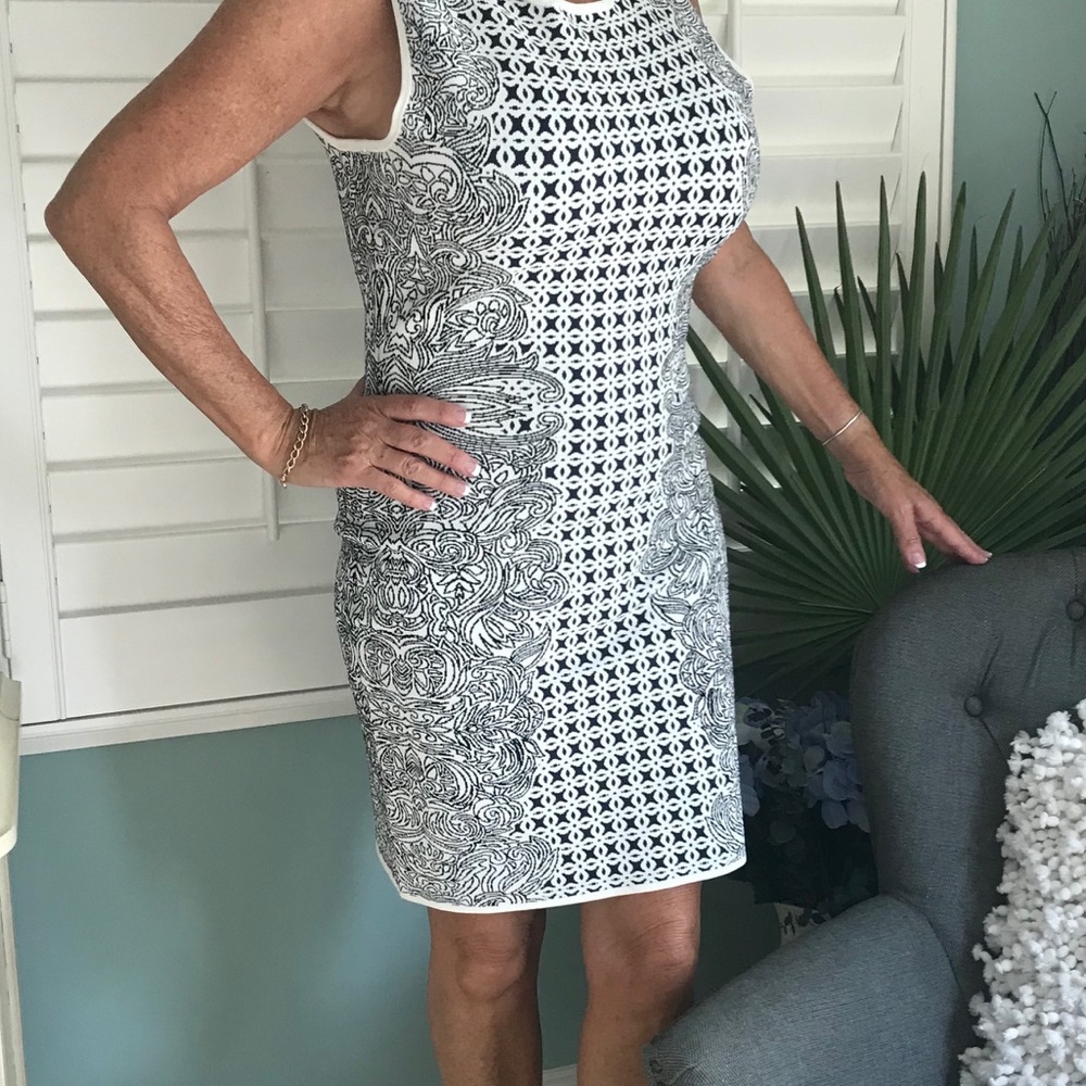 BCBG Black & White Dress